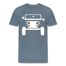 Laden Sie das Bild in den Galerie-Viewer, CLASSIC CAR SHIRT: CJ (white) - Blaugrau
