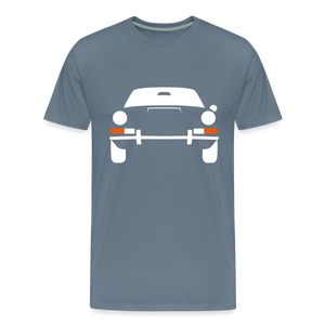 CLASSIC CAR SHIRT: PRSCH (white) - Blaugrau