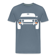 Laden Sie das Bild in den Galerie-Viewer, CLASSIC CAR SHIRT: GeTeVau (white) - Blaugrau