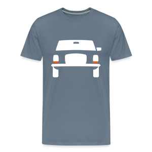 CLASSIC CAR SHIRT: STRICH 8 (white) - Blaugrau
