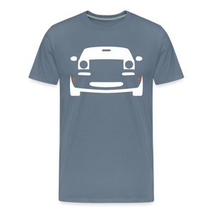 CLASSIC CAR SHIRT: MIATA (white) - Blaugrau