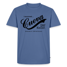 Laden Sie das Bild in den Galerie-Viewer, CUEVA SHIRT BLACK FONT - Taubenblau