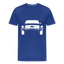 Laden Sie das Bild in den Galerie-Viewer, CLASSIC CAR SHIRT: MUSTANG (white) - Königsblau