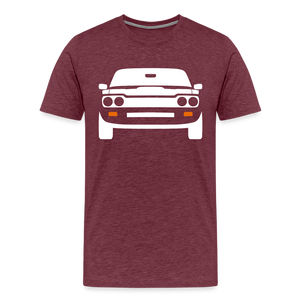 CLASSIC CAR SHIRT: CAPRI (white) - Bordeauxrot meliert