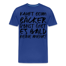 Laden Sie das Bild in den Galerie-Viewer, MEME SHIRT: KAUFT BEIM BÄCKER (black) - Königsblau