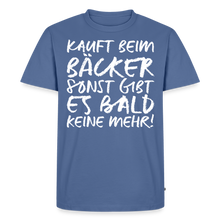 Laden Sie das Bild in den Galerie-Viewer, MEME SHIRT: KAUFT BEIM BÄCKER (white) - Taubenblau