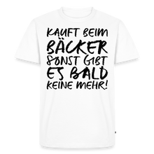 Laden Sie das Bild in den Galerie-Viewer, MEME SHIRT: KAUFT BEIM BÄCKER (black) - Weiß