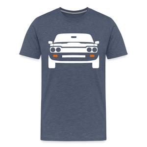 CLASSIC CAR SHIRT: CAPRI (white) - Blau meliert