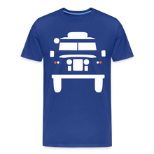 Laden Sie das Bild in den Galerie-Viewer, CLASSIC CAR SHIRT: BRITISH OFFROAD (white) - Königsblau