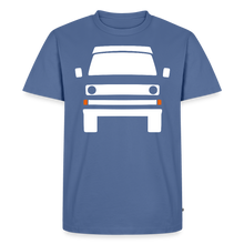 Laden Sie das Bild in den Galerie-Viewer, CLASSIC CAR SHIRT: DREI (white) - Taubenblau