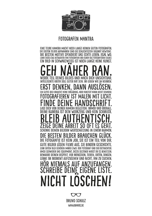 PLAKAT FOTOGRAFEN MANTRA