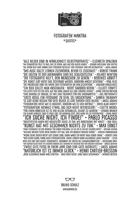 PLAKAT FOTOGRAFEN MANTRA QUOTES