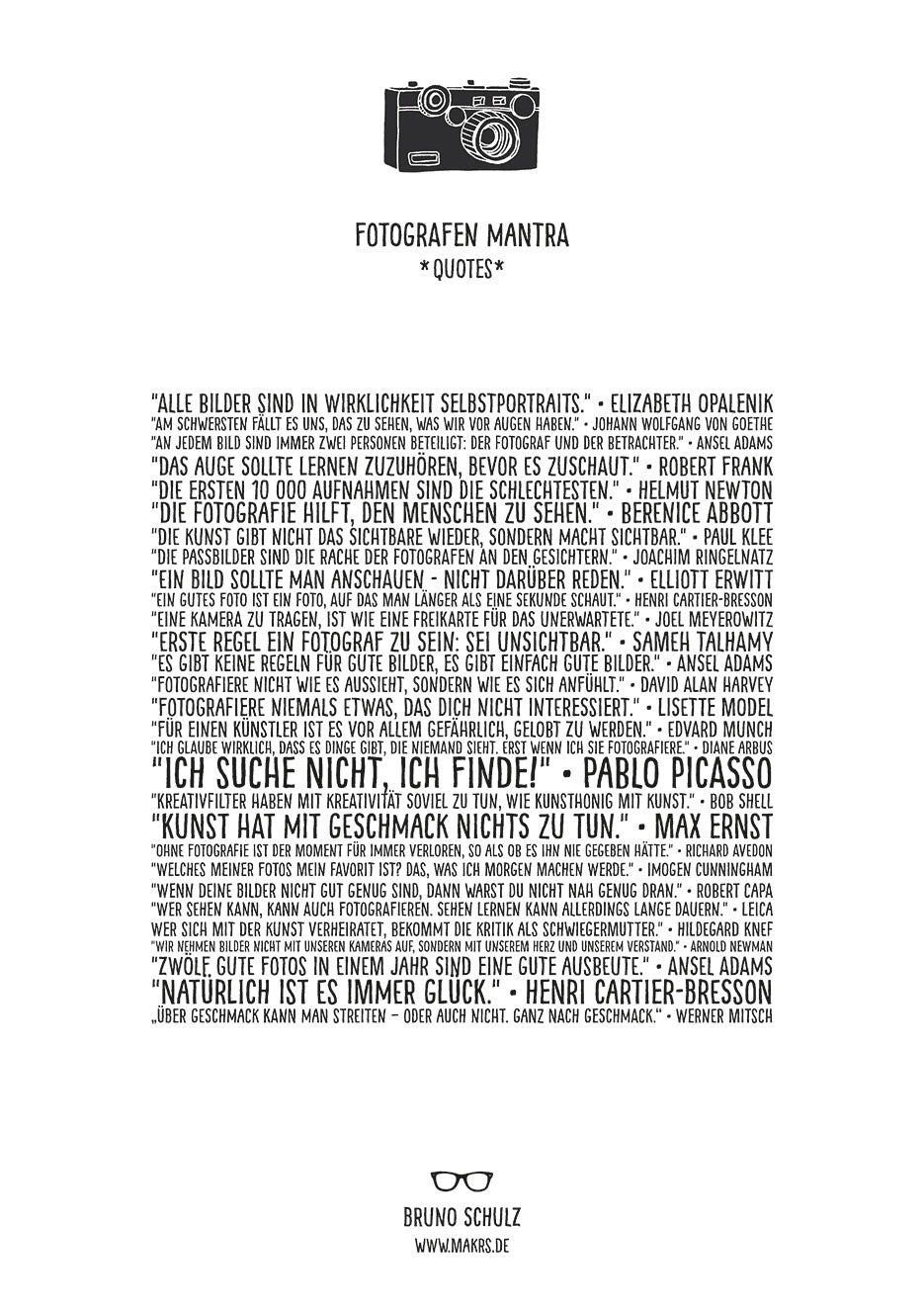 PLAKAT FOTOGRAFEN MANTRA QUOTES