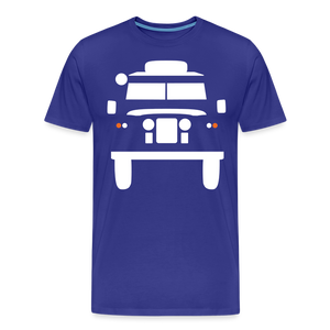 CLASSIC CAR SHIRT: BRITISH OFFROAD (white) - Königsblau