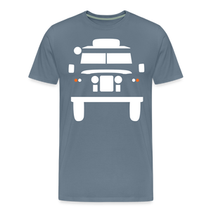 CLASSIC CAR SHIRT: BRITISH OFFROAD (white) - Blaugrau
