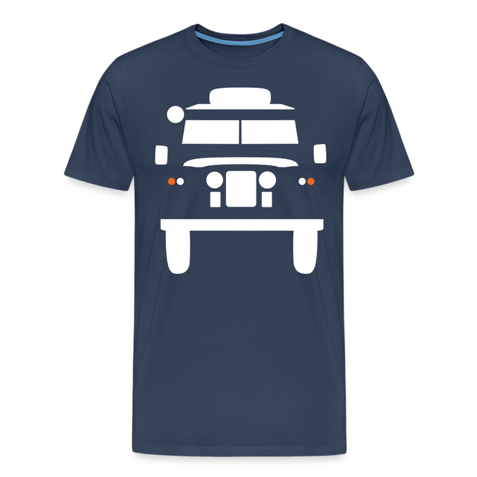 CLASSIC CAR SHIRT: BRITISH OFFROAD (white) - Navy