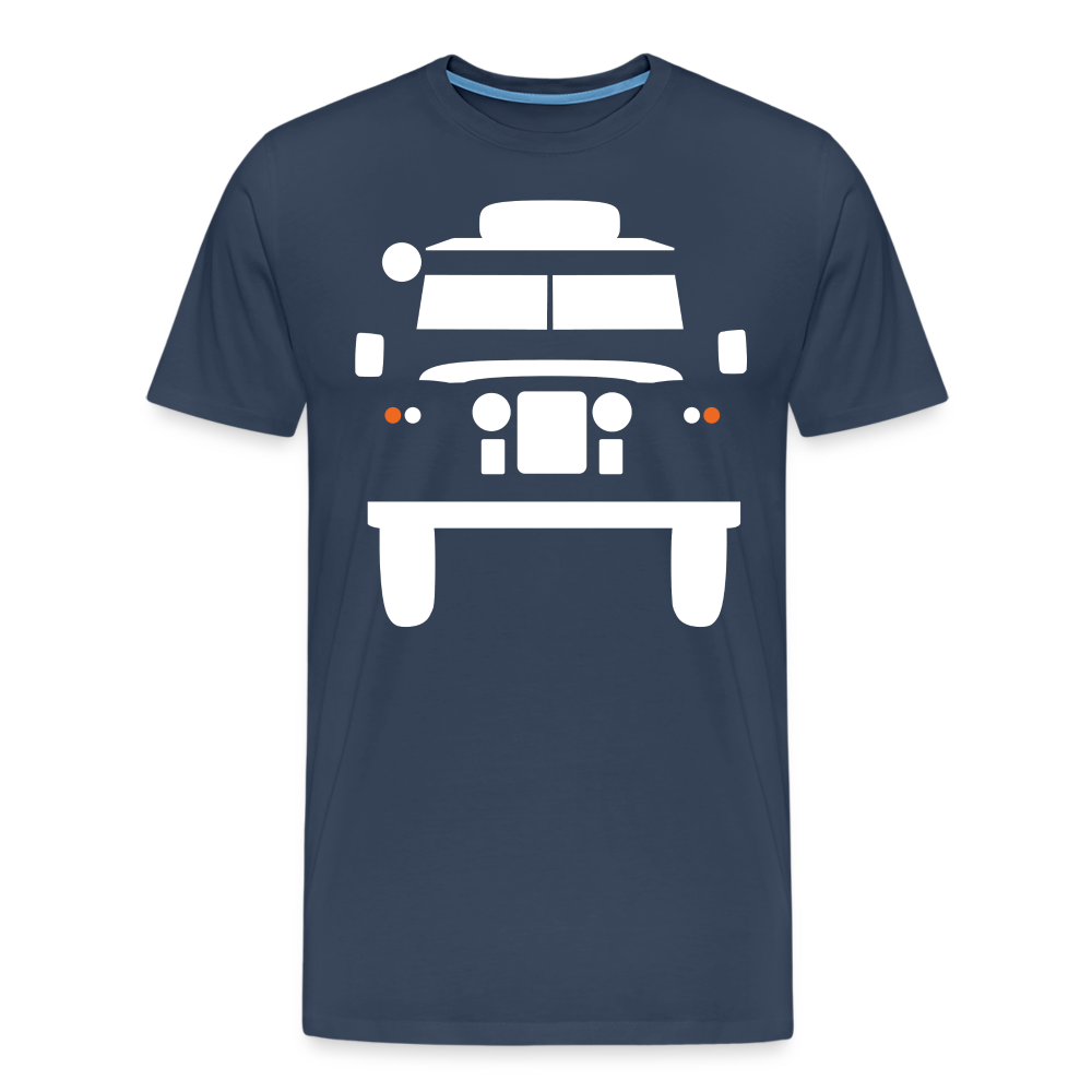 CLASSIC CAR SHIRT: BRITISH OFFROAD (white) - Navy