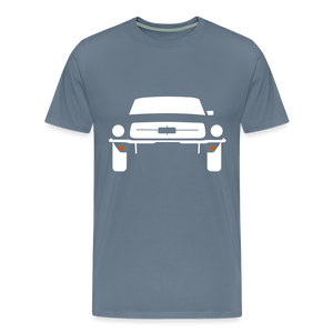 CLASSIC CAR SHIRT: MUSTANG (white) - Blaugrau