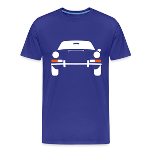 CLASSIC CAR SHIRT: PRSCH (white) - Königsblau