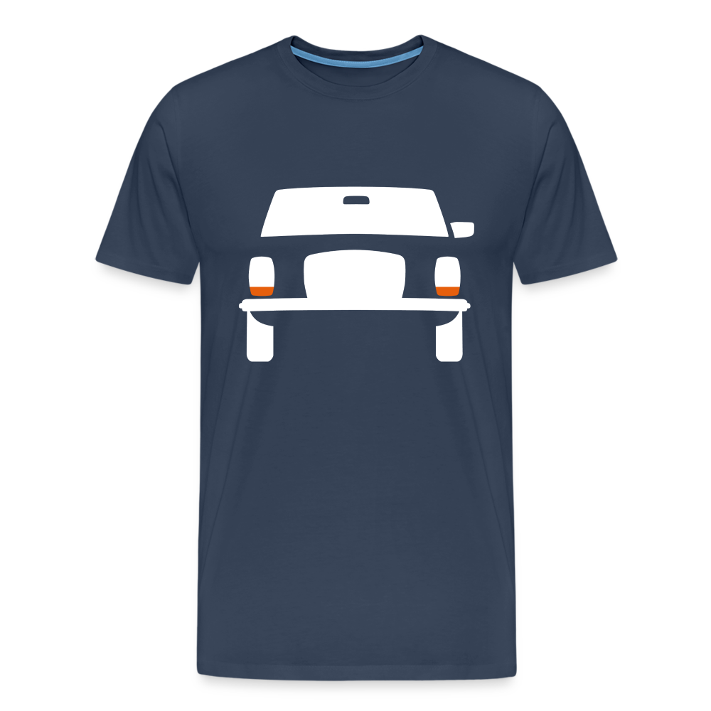 CLASSIC CAR SHIRT: STRICH 8 (white) - Navy