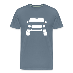 CLASSIC CAR SHIRT: G (white) - Blaugrau