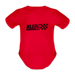G KLEINZ PERFORMANCE Baby Bio-Kurzarm-Body (white) - Rot