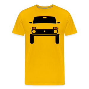 CLASSIC CAR SHIRT: Ni Va (black) - Sonnengelb