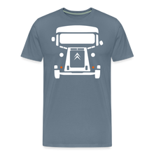 Laden Sie das Bild in den Galerie-Viewer, CLASSIC CAR SHIRT: NEZ (white) - Blaugrau