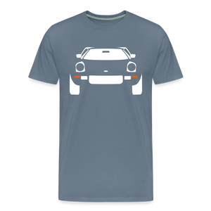 CLASSIC CAR SHIRT: STRATOS (white) - Blaugrau