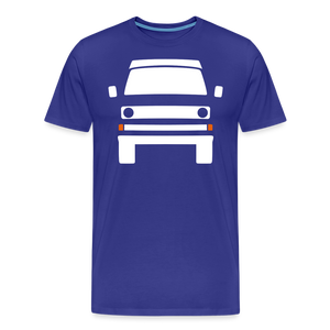 CLASSIC CAR SHIRT: DREI (white) - Königsblau