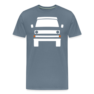 CLASSIC CAR SHIRT: DREI (white) - Blaugrau