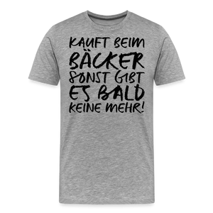 MEME SHIRT: KAUFT BEIM BÄCKER (black) - Grau meliert