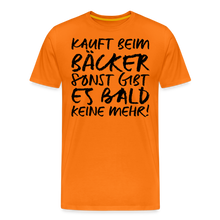 Laden Sie das Bild in den Galerie-Viewer, MEME SHIRT: KAUFT BEIM BÄCKER (black) - Orange