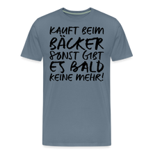 Laden Sie das Bild in den Galerie-Viewer, MEME SHIRT: KAUFT BEIM BÄCKER (black) - Blaugrau