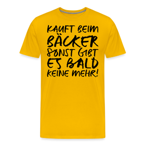 MEME SHIRT: KAUFT BEIM BÄCKER (black) - Sonnengelb