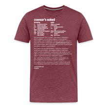 Laden Sie das Bild in den Galerie-Viewer, REZEPTSHIRT: Caesar&#39;s Salad - Bordeauxrot meliert